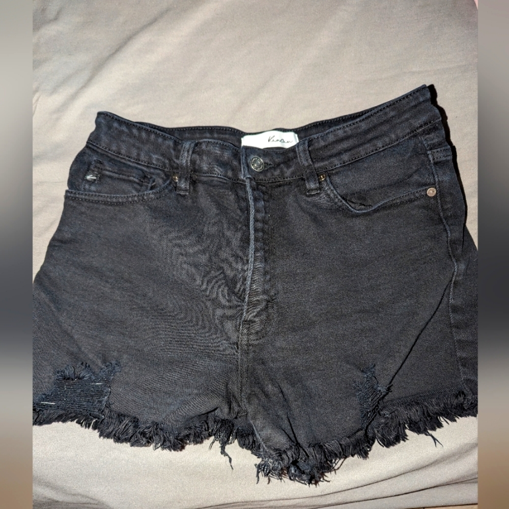 Black jean shorts